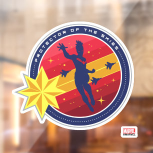 Autocollant Pour Fenêtre Avengers Captain Marvel Protectrice des Cieux