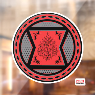 Autocollant Pour Fenêtre Avengers   Rouge & Noir Paisley Logo Black Widow