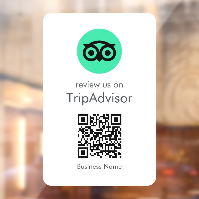 Autocollant Pour Fenêtre Avis Tripadvisor | Code QR de l'avis sur l'entrepr (Feuille 2)