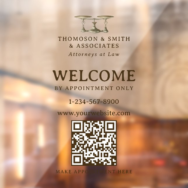 Autocollant Pour Fenêtre Avocat - Nomination professionnelle légale Code QR (Feuille 2)