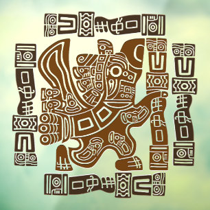 Autocollant Pour Fenêtre Aztec Eagle Guerrier Tribal Art antique
