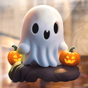 Autocollant Pour Fenêtre Baby Ghost Déplaisant mignon caractère Halloween