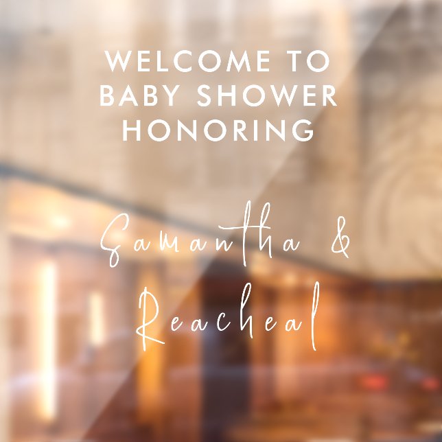 Autocollant Pour Fenêtre Baby shower de noms de couples de script noir mode (Feuille 2)