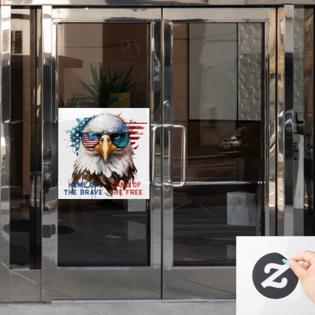 Autocollant Pour Fenêtre Bald Eagle moderne & unique USA symbole national (Porte de bureau)