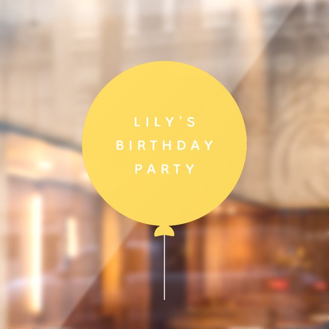 Autocollant Pour Fenêtre Balloon moderne | Nom du parti Anniversaire de enf (Feuille 2)