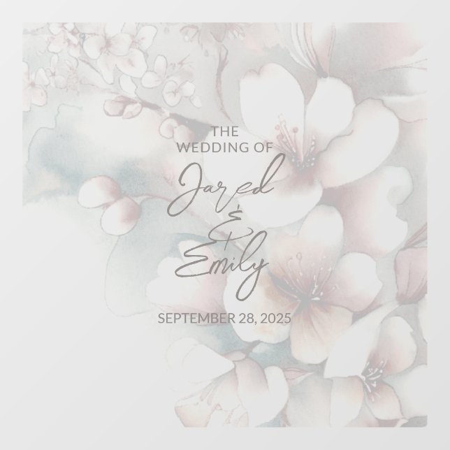 Autocollant Pour Fenêtre Bannière Mariage cerise en fleur Décor de plancher (Feuille)