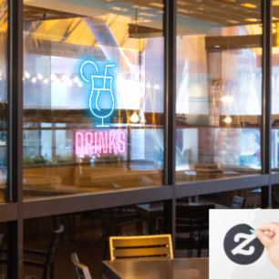 Autocollant Pour Fenêtre Bar Boissons Neon