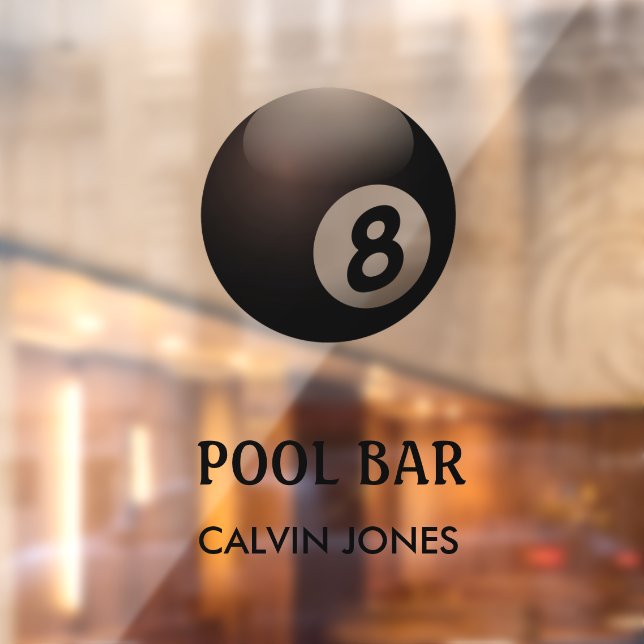 Autocollant Pour Fenêtre Bar de piscine à huit boules blanc (Feuille 2)
