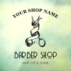 Autocollant Pour Fenêtre Barber Shop Personnalisé Modifiable Clôture de fen