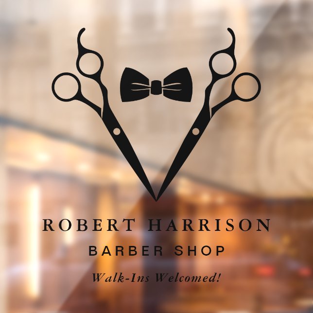 Autocollant Pour Fenêtre Barber Walk-Ins Barbershop Noir (Feuille 2)