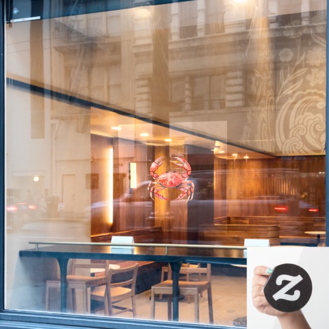 Autocollant Pour Fenêtre Beach Red Crab (Fenêtre de café)