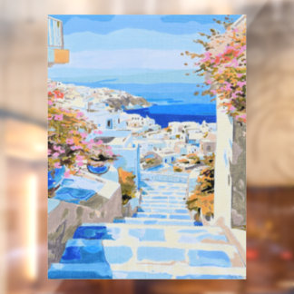 Autocollant Pour Fenêtre Beautiful Greece Window Cling 