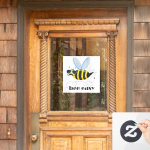 Autocollant Pour Fenêtre Bee caractère avec mustache lunettes de soleil Bee