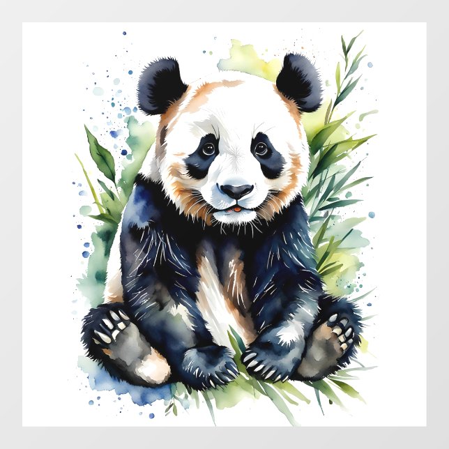 Autocollant Pour Fenêtre Belle aquarelle Panda Bear (Feuille)