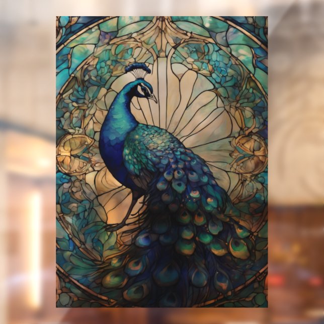 Autocollant Pour Fenêtre Belle fenêtre Peacock Cling (Feuille 2)