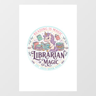 Autocollant Pour Fenêtre Bibliothécaire Licorne de Magie Produit Original G