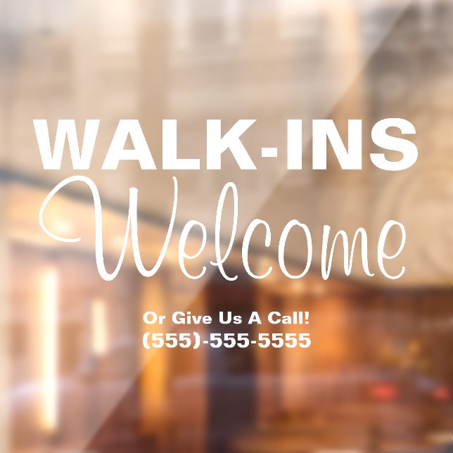 Autocollant Pour Fenêtre Bienvenue à Walk-Ins - Clôture de fenêtre Business (Feuille 2)