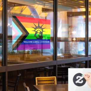 Autocollant Pour Fenêtre Bienvenue Clients LGBTQ+ - Entreprise Gay-Friendly