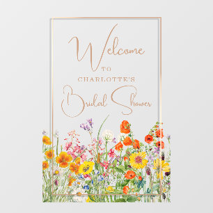 Autocollant Pour Fenêtre Bienvenue Fête de Mariage Coloré Fleur Sauvage Cam