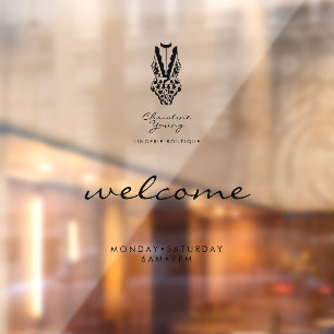 Autocollant Pour Fenêtre Bienvenue Heures d'ouverture Lingerie Store Transp