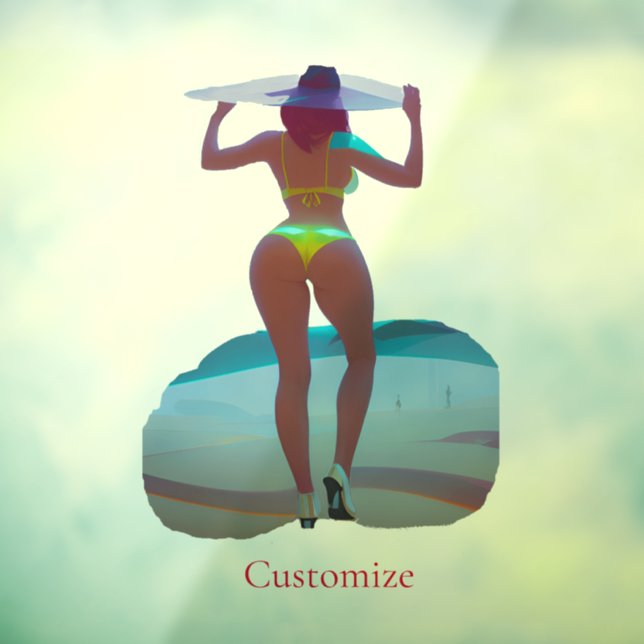Autocollant Pour Fenêtre Bikini Booty Beach Girl Thunder_Cove (Feuille 3)
