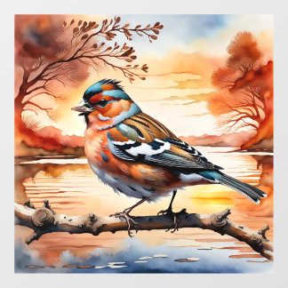 Autocollant Pour Fenêtre Bird and autumn landscape window cling art print 