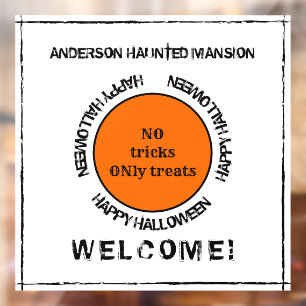 Autocollant Pour Fenêtre Black Blanc Orange Éffrayant Moderne Joyeux Hallow