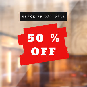 Autocollant Pour Fenêtre Black Friday Sale 50 % hors Promotion Store Sign