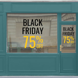 Autocollant Pour Fenêtre Black Friday Store Vente Entreprise Noir et Jaune