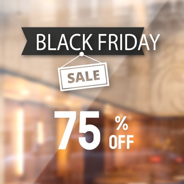 Autocollant Pour Fenêtre Black Friday Store Vente noir et blanc (Feuille 2)