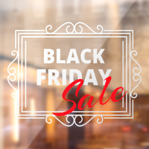 Autocollant Pour Fenêtre Black Friday Store Vente Rouge et blanc