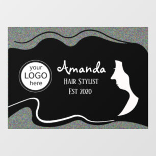 Autocollant Pour Fenêtre Black Long Cheveux Femme Hair Styliste Fenêtre Clô