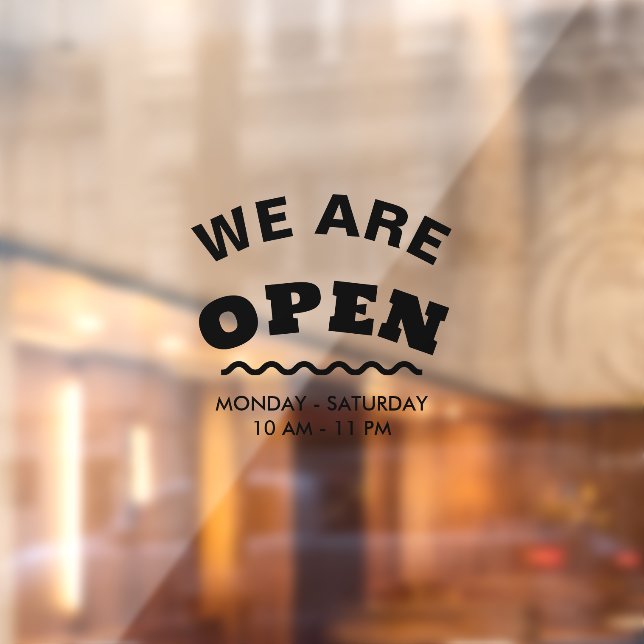 Autocollant Pour Fenêtre Black Modern Nous Sommes Open Window Clic (Feuille 2)