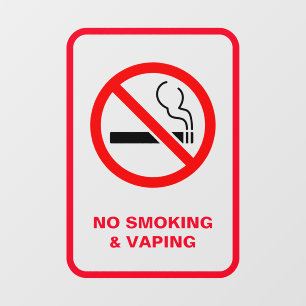 Autocollant Pour Fenêtre Blanc Minimaliste Non Fumage & Signalisation Vapin