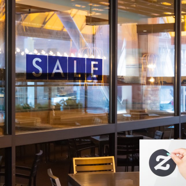 Autocollant Pour Fenêtre Bleu des ventes (Fenêtre du restaurant)