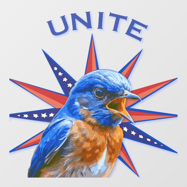 Autocollant Pour Fenêtre Bleuet UNITE Cling de fenêtre (adhésif à l'avant) (Feuille)
