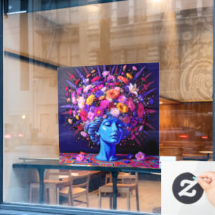 Autocollant Pour Fenêtre "Bloom of Eternity" - Un portrait surréaliste colo