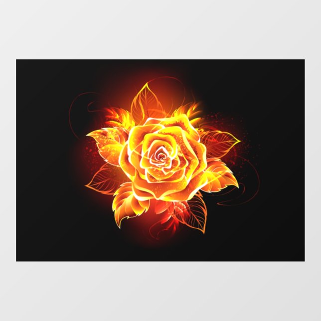Autocollant Pour Fenêtre Blooming Fire Rose (Feuille)
