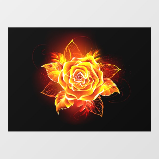 Autocollant Pour Fenêtre Blooming Fire Rose (Feuille)