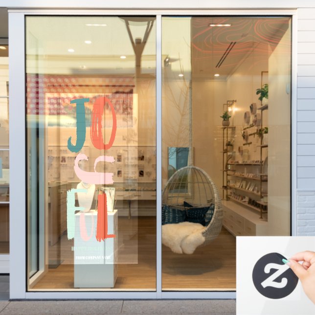 Autocollant Pour Fenêtre Boho bold script Joyeuses lettres de Noël (Vitrine du magasin)