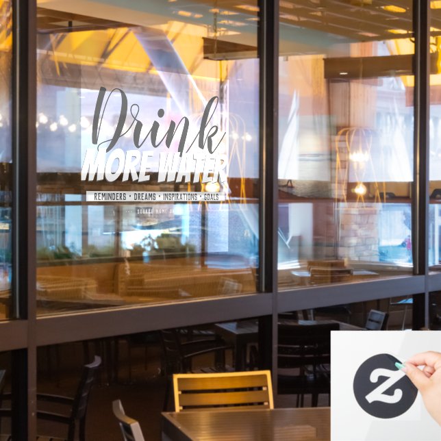 Autocollant Pour Fenêtre Boire décontracté Plus de rappel d'eau Modèle (Fenêtre du restaurant)