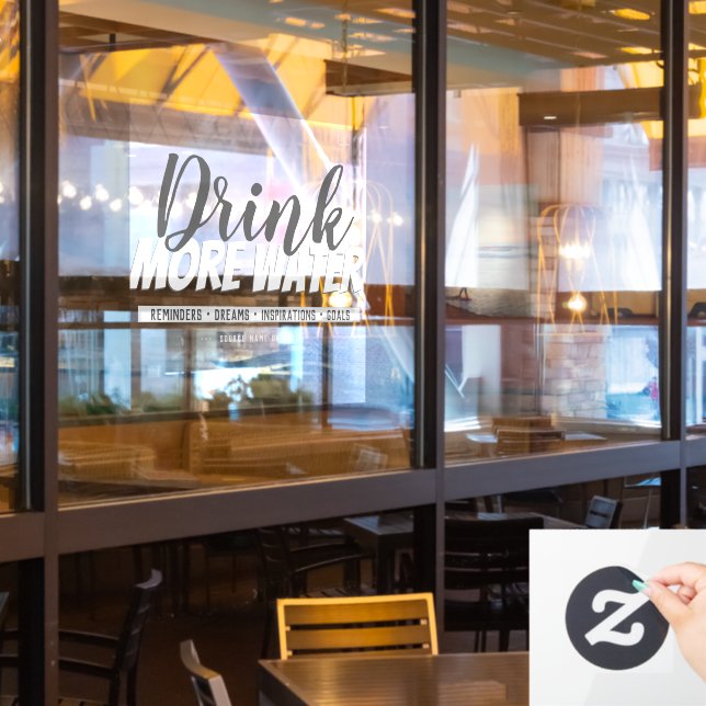 Autocollant Pour Fenêtre Boire moderne Plus de rappel d'eau Clôture de fenê (Fenêtre du restaurant)