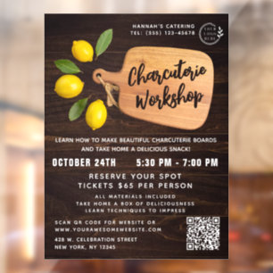 Autocollant Pour Fenêtre Bois rustique Découpe Citrus Cuisine Script