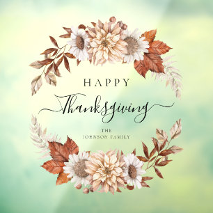 Autocollant Pour Fenêtre Bon thanksgiving Rustic Fall Leaves