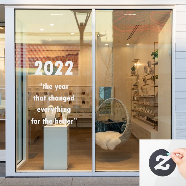 Autocollant Pour Fenêtre Bonne année 2022 Citation Motivationnelle (Vitrine du magasin)