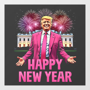 Autocollant Pour Fenêtre Bonne année Eve Trump Résolution 2025