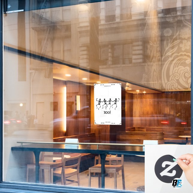 Autocollant Pour Fenêtre BOO ! - Haunted Halloween Skull Dance (Créateur téléchargé)