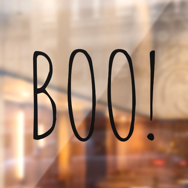 Autocollant Pour Fenêtre Boo noir typographie éffrayante drôle mignon Hallo (Feuille 2)
