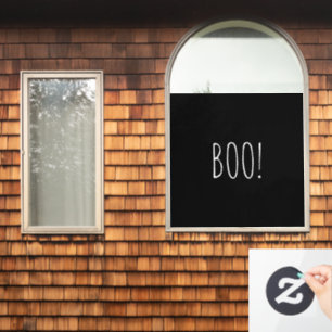 Autocollant Pour Fenêtre Boo noir typographie éffrayante minimaliste Hallow