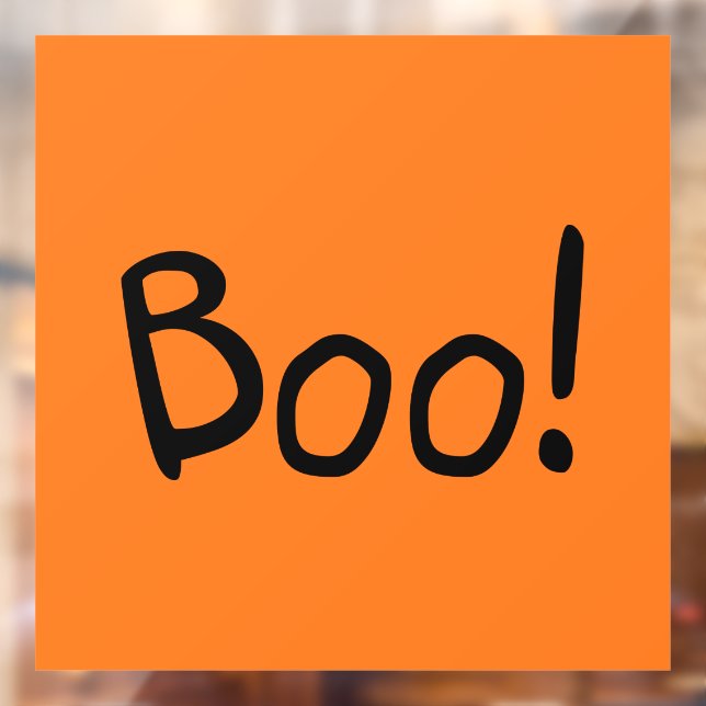 Autocollant Pour Fenêtre Boo orange jolie typographie manuscrite Halloween (Feuille 2)